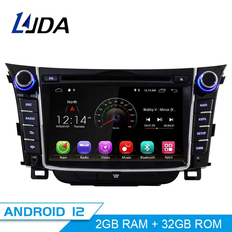 

LJDA Android 12 Car dvd player for Hyundai I30 Elantra GT 2012 2013 2014 2015 2016 2 Din Car Radio gps stereo Multimedia Audio