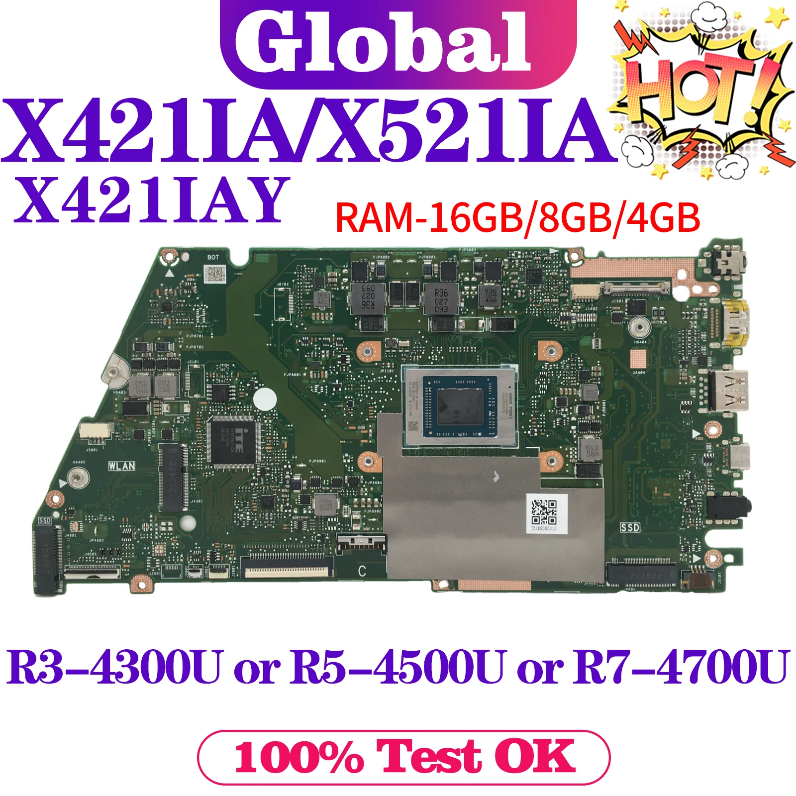X421IA Płyta główna X521IA X421IAY R421I M413I KM413I M513I KM513I M4600I M5600I S5600I S4600I M4050I M433I Płyta główna laptopa