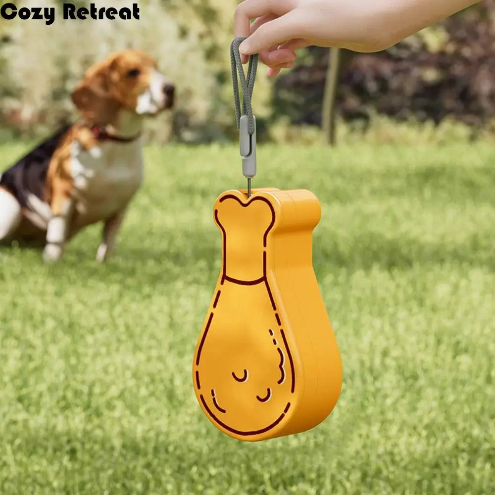 Portable Chicken Leg Shape Pet Accompanying Cup with Hanging Rope Plastic Dog Out Water Cup 200ML Puppy Drinking Cup Outdoor