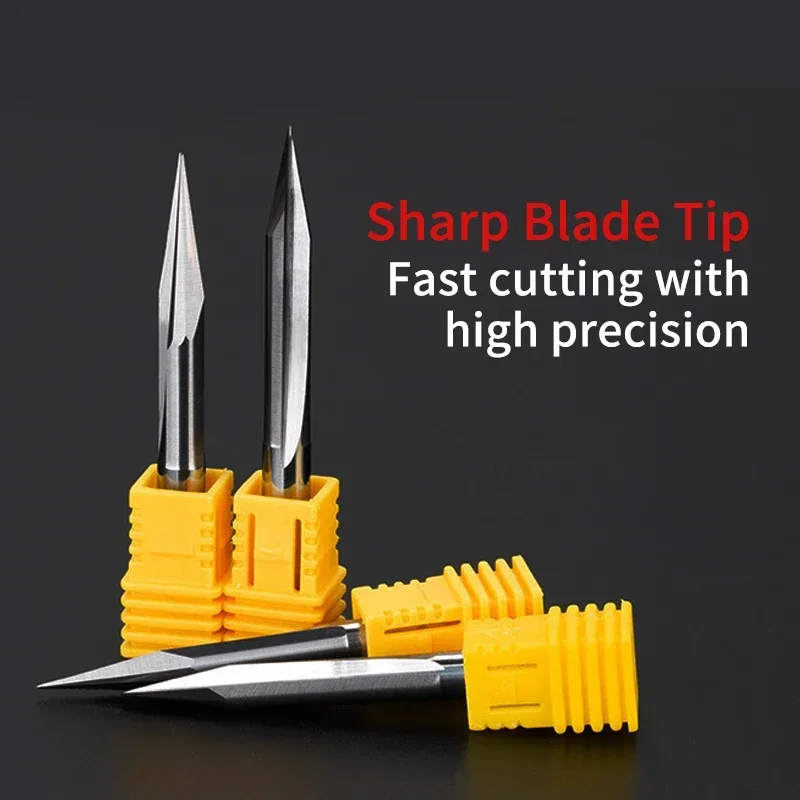CHOWMASTER 4mm 3D Engraving Bit V Shape Carbide End Mill PCB CNC Router Bit for Wood 2 Flute Milling Cutter Woodworking Tools
