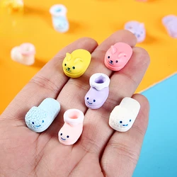 10pcs Cartoon 3D Resin Mini Kawaii Slippers Cabochons Flatback Scrapbooking Supplies Charm Embellishments Flat Back Diy Charms