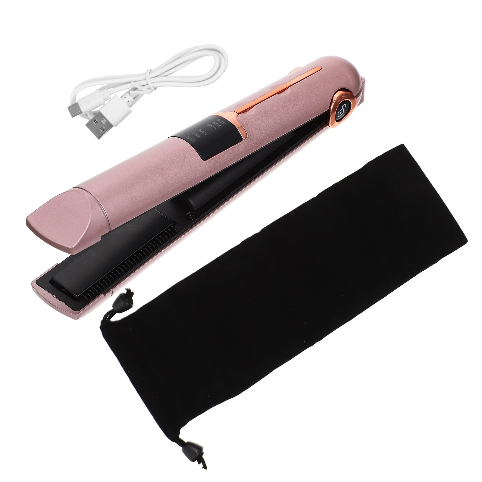

2 in 1 Hair Straightener Curler Plastic Lightweight USB Rechargeable Portable Adjustable Temperature Hair Styling Tool for Men