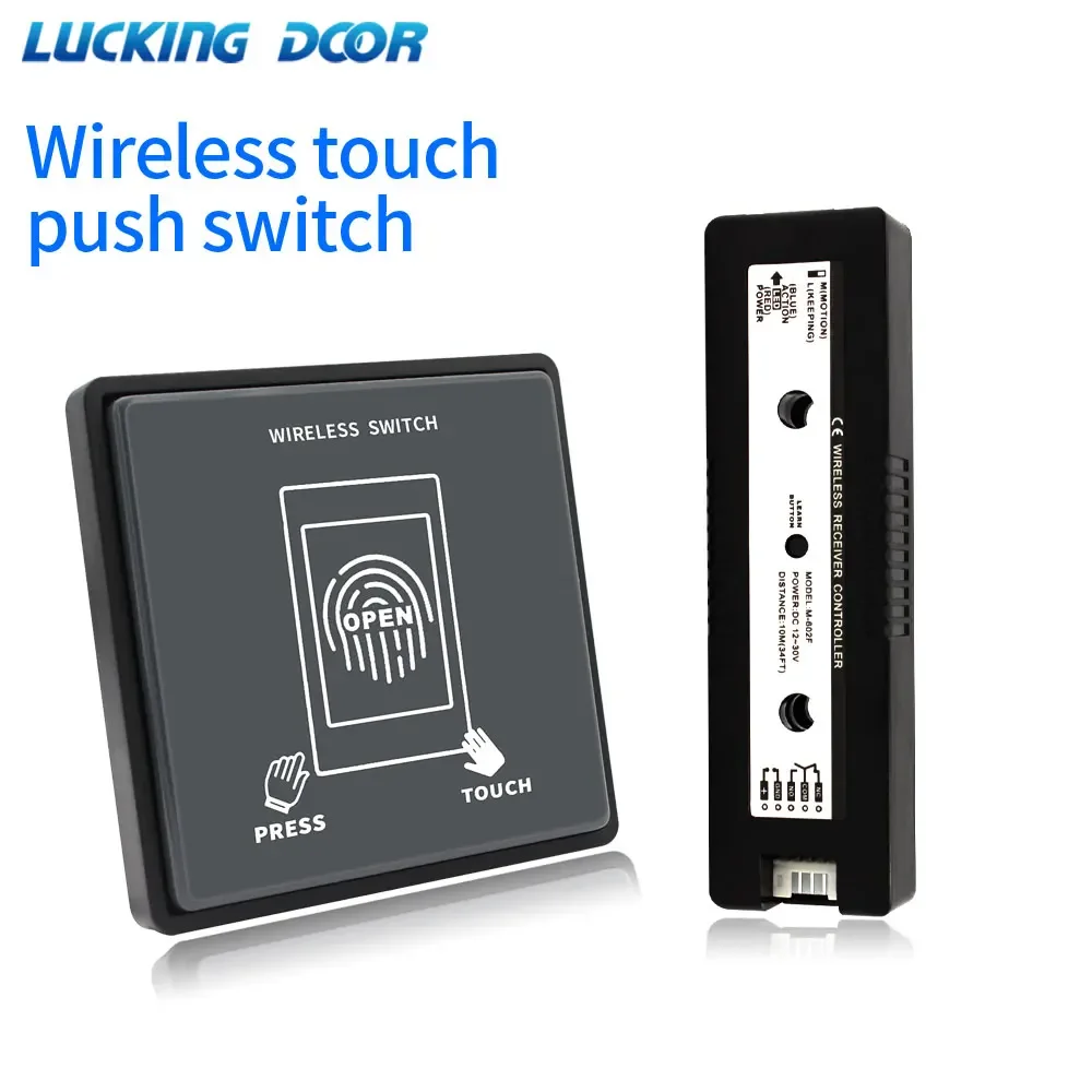 Touch Auto Remotely Control Door Switch Exit Button for Access Control System 2.4G Wireless Door Release Switch With Receiver