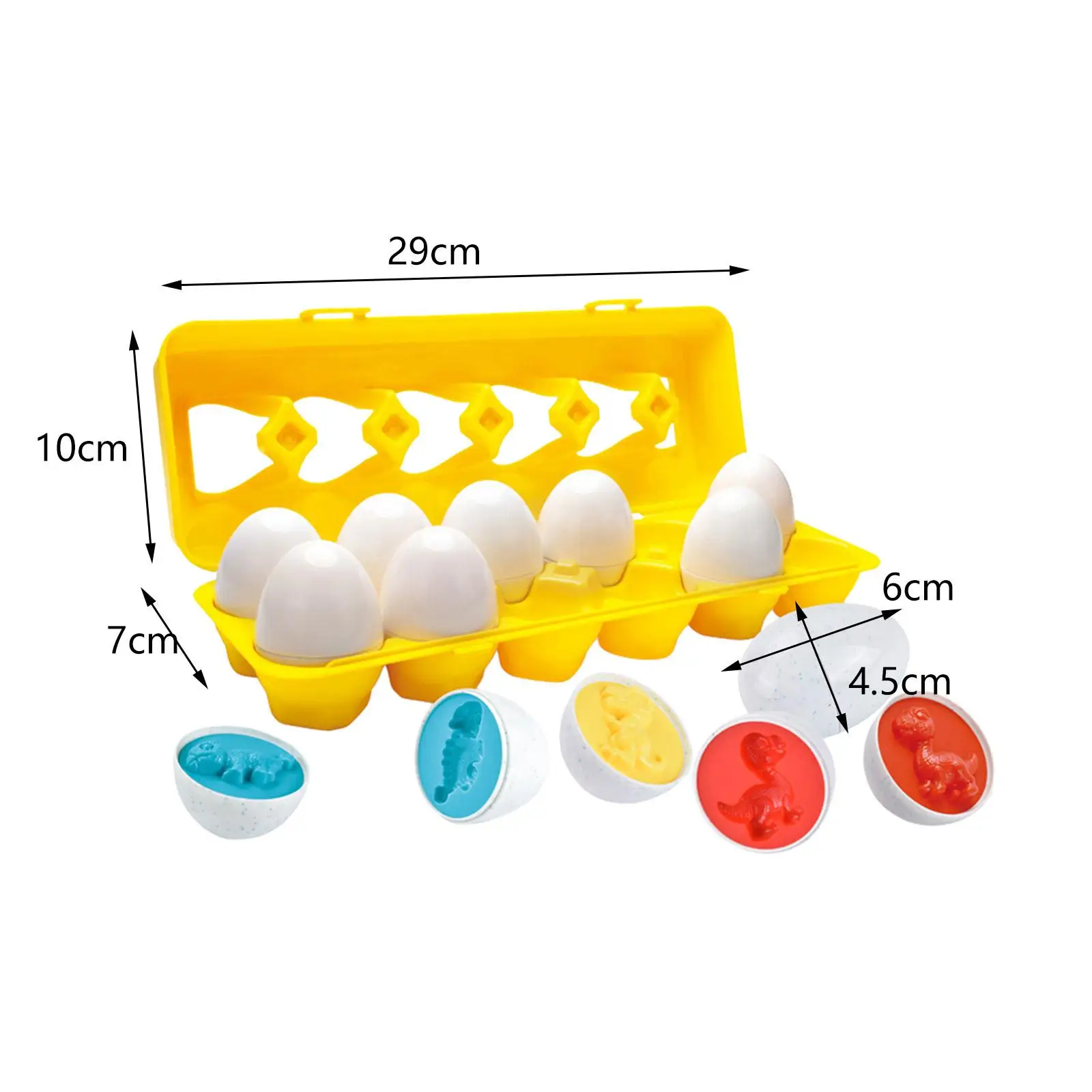 Juguete de huevos a juego con soporte para huevos, cesta de Pascua, regalo, 12 colores y formas