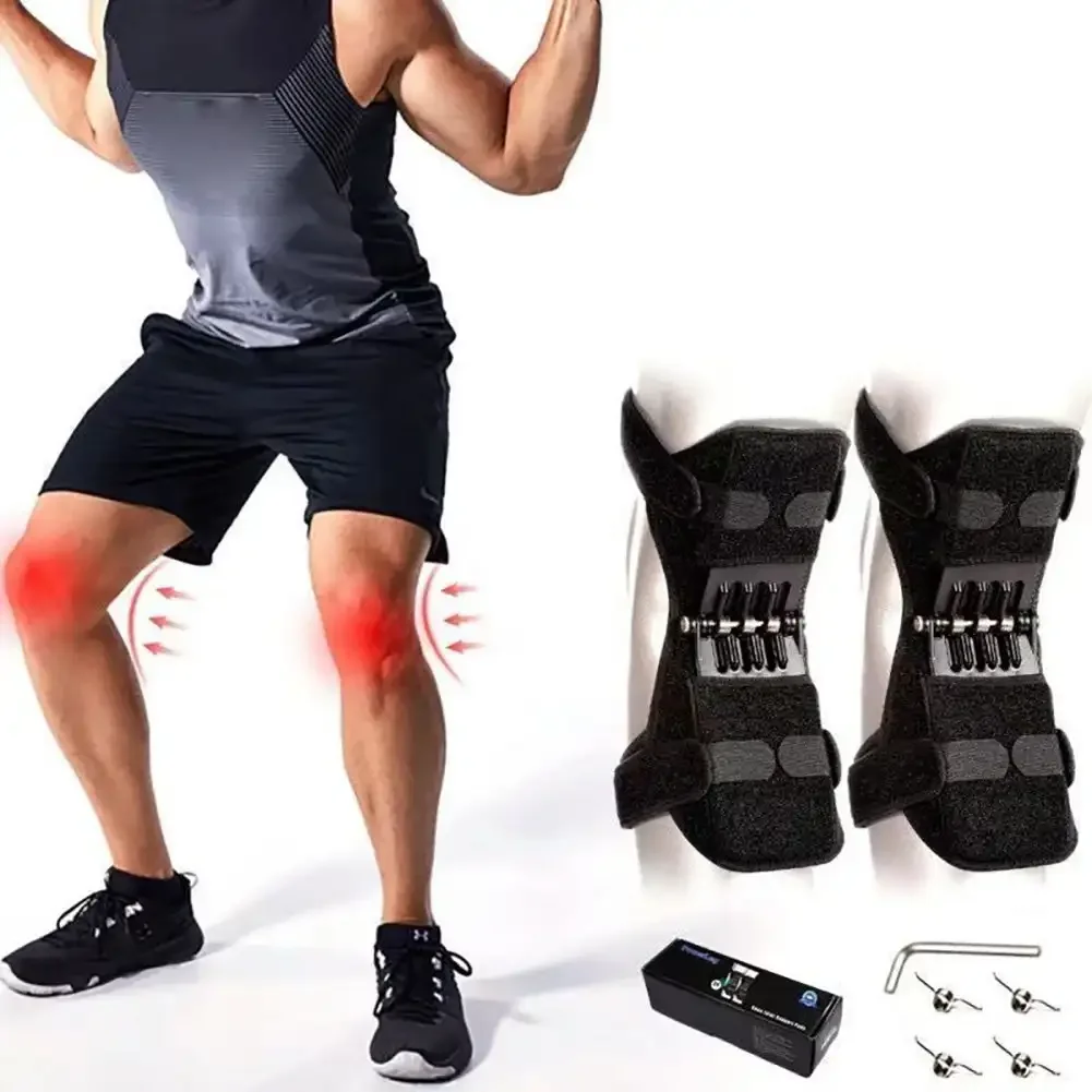 Sport Joint Patella Power Lift Knee Braces Elderly Walking Support Protect Fixed Booster Breathable Rebound Spring Knee New