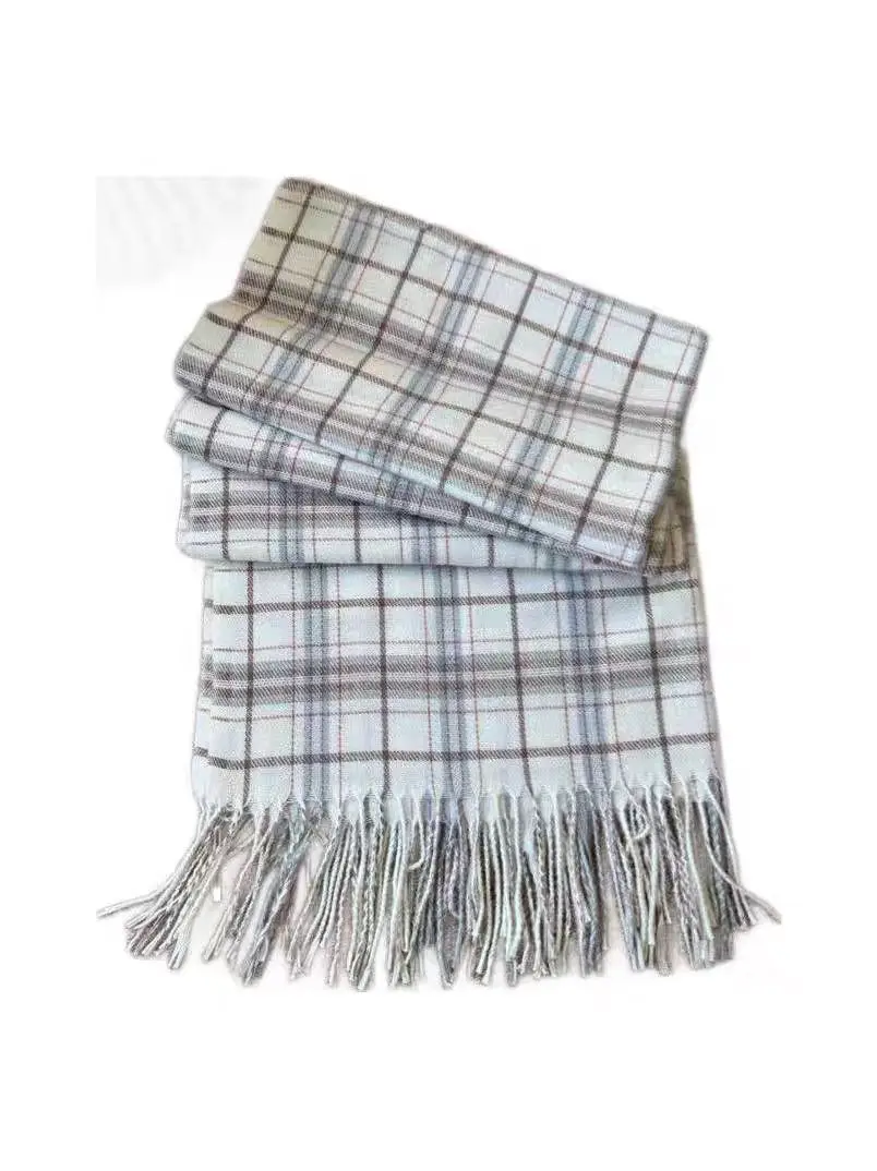 100% Cashmere Scarf - Plaid Check Tartan Warm Soft Scarf, Gift for Women and Men