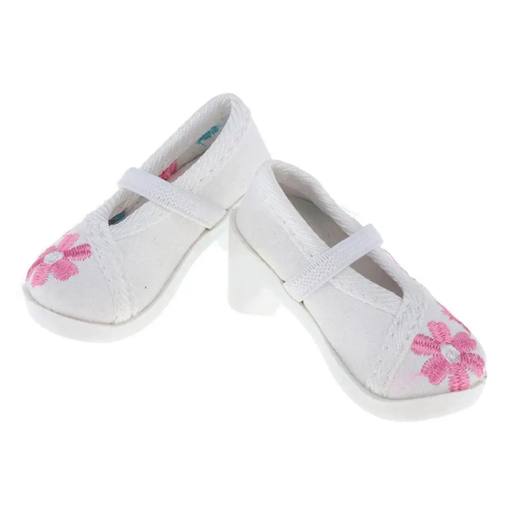 Princess Doll Heel Shoes Elegant Flower Embroidery BJD Doll Accessory for 24 Inch Dolls Dancing Events