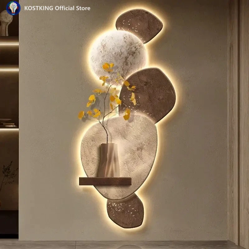 New Style Living Room Wall Lamp Porch Decorative Painting Wall Lights Green Plant Mural Corridor Aisle Painting Wall Lamp Plug