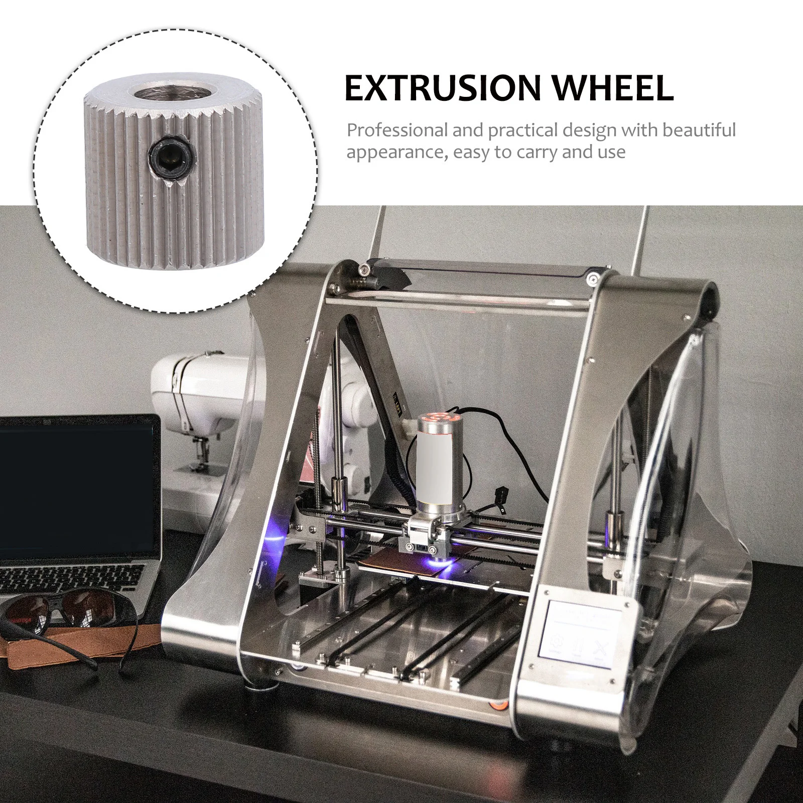 

4Pcs 40 Teeth Feeding Gear Stainless Steel 3D Printer Extruder Wheel Drive Gear Accurate Filament Grip Extruder Wheel