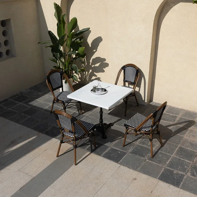 Outdoor Tables and Chairs Courtyard Rattan Retro Homestay Rattan Chair Garden Internet Celebrity Balcony Leisure Creative Chair