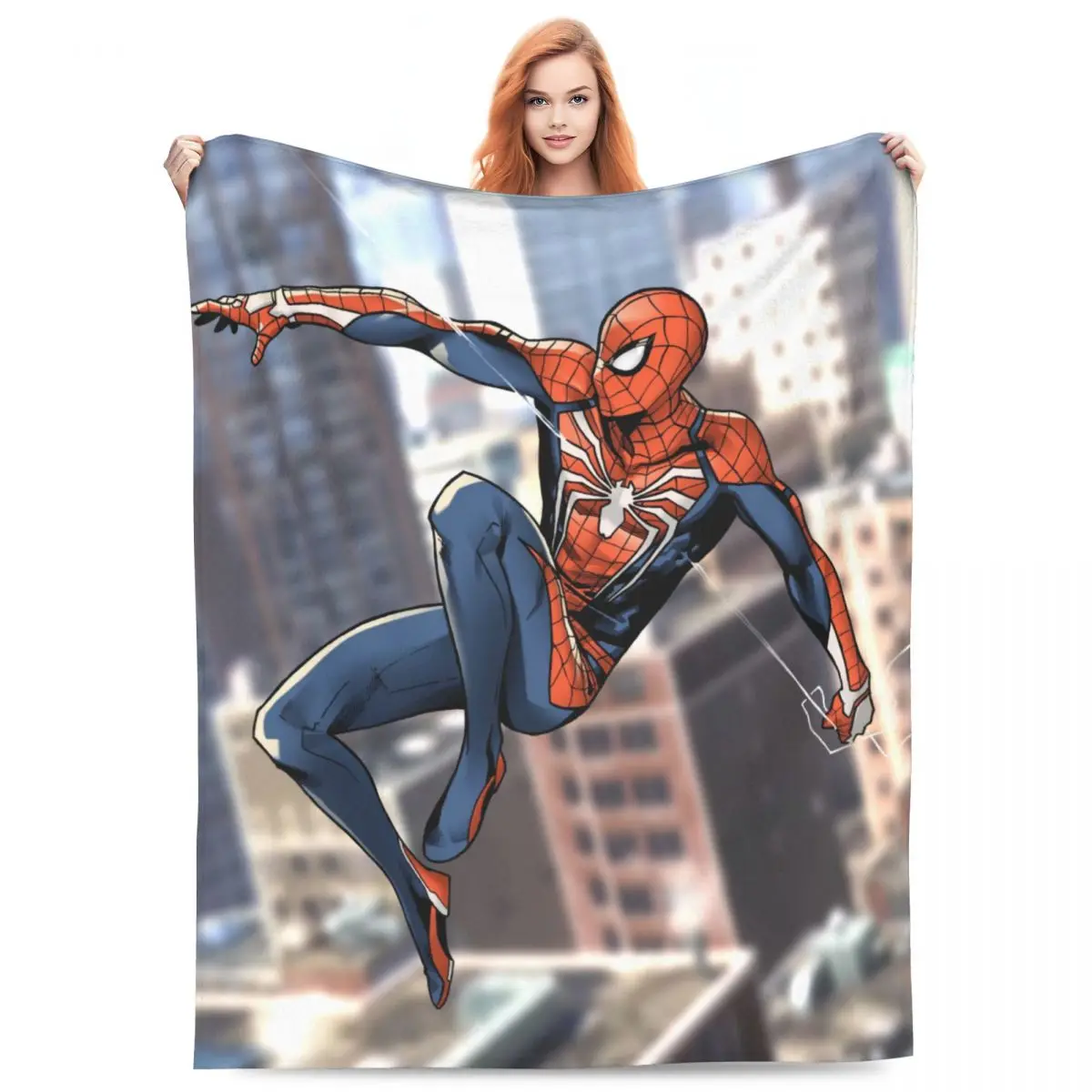 

Warm Blanket Camping Spider Man Throw Blanket Flannel Bedspread For Bedroom Novelty Sofa Bed Cover