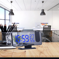 AT69 -Temperature And Humidity Multi-Function LED Mirror Clock Electronic Digital Clock B
