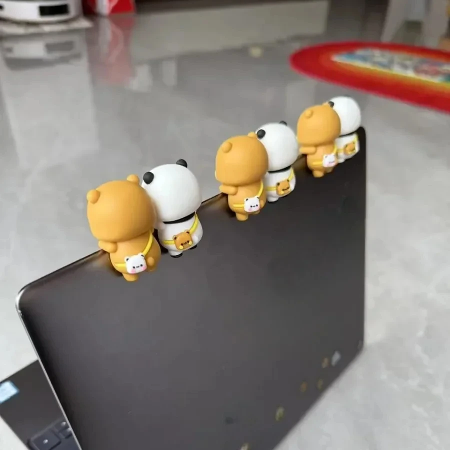 Kawaii Bubu Dudu Anime Figures Home Car Phone Ornament Cute Panda Mini Toy Cartoon Yier Bear Doll Screen Decor Couple Gift