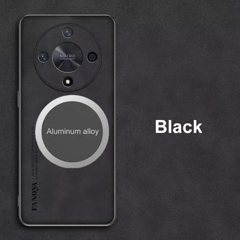 حافظة جلدية فاخرة من جلد الغنم لهاتف هواوي هونور ماجيك 6 7 5 لايت 5 جرام X9C X9a X9b حامل مغناطيسي للسيارة غطاء خلفي كلاسيكي للرجال Funda