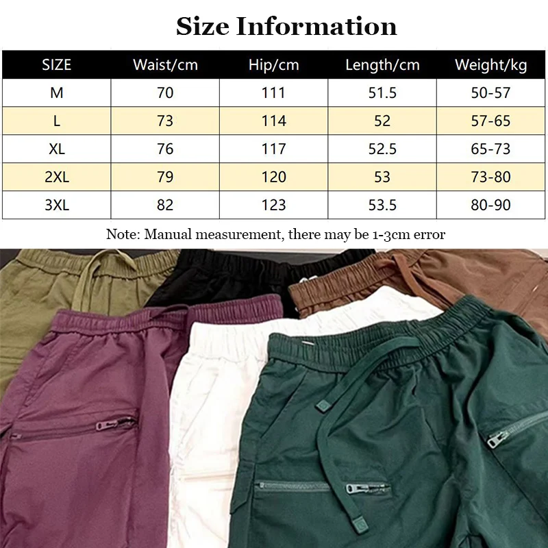 Men\'s Summer Casual Shorts Men Lightweight Cargo Shorts Multi-pocket Quick Dry Outdoor Hiking Overalls Male Short Pants