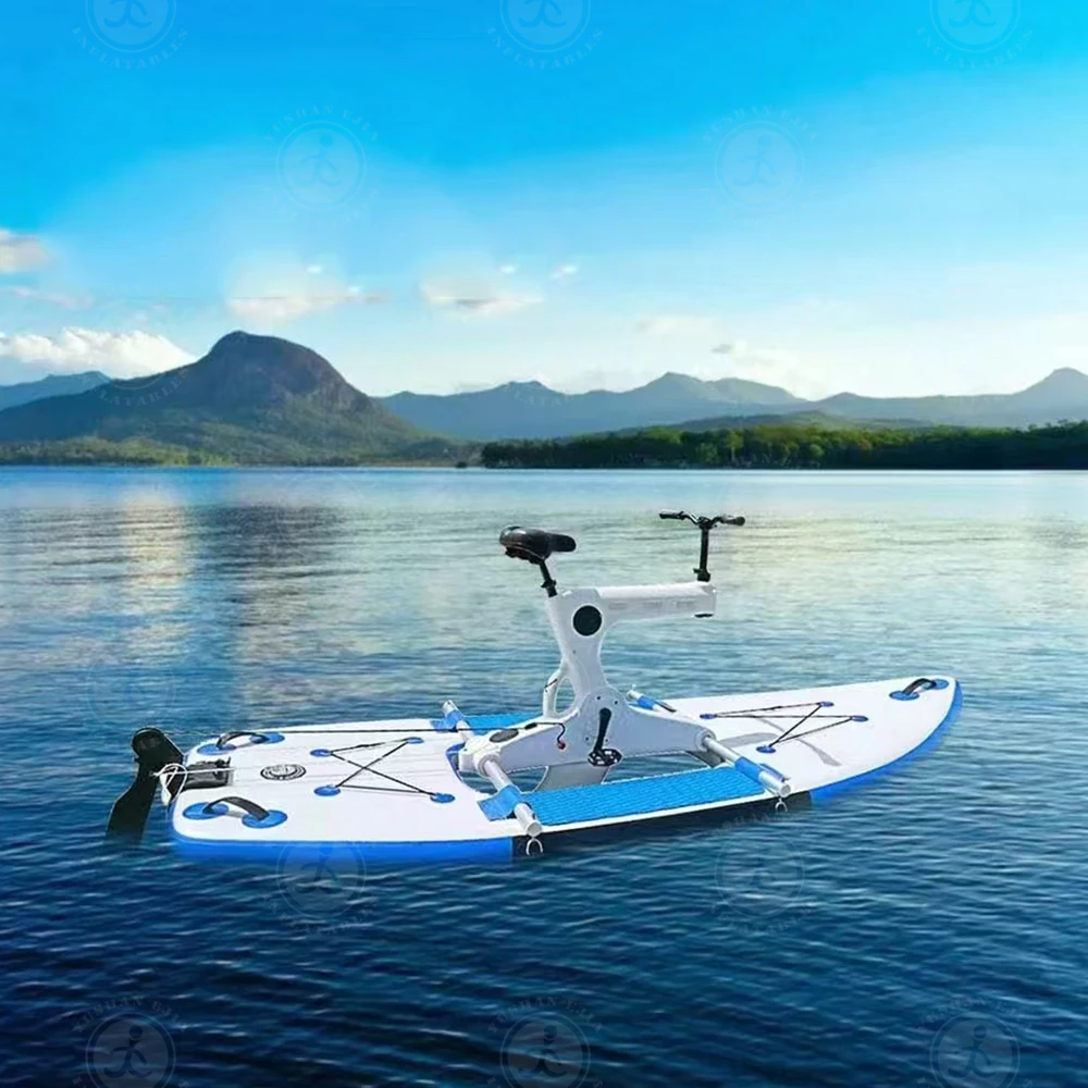 Inflatable Floating Pedal Bicycle for  Bike Water Play Equipment for Residential Use-Pedal Bike Boat for Sea Water Riding