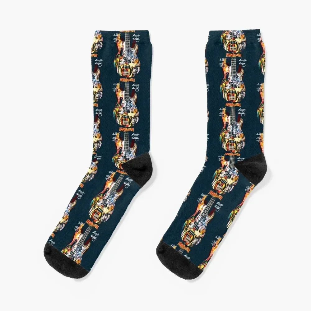 

Marillion Guitar Signatures Socks gift men cotton high quality Toe sports Men's Socks Luxury Women's