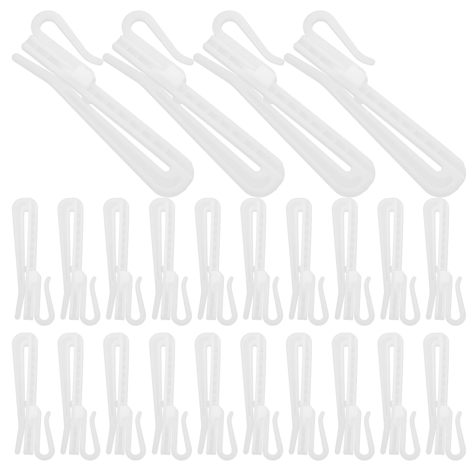

50pcs Curtain Hooks Adjustable Plastic Pleated Drapery Clips for Home Window Hanging Accessories Shower Track Pinch Pleat