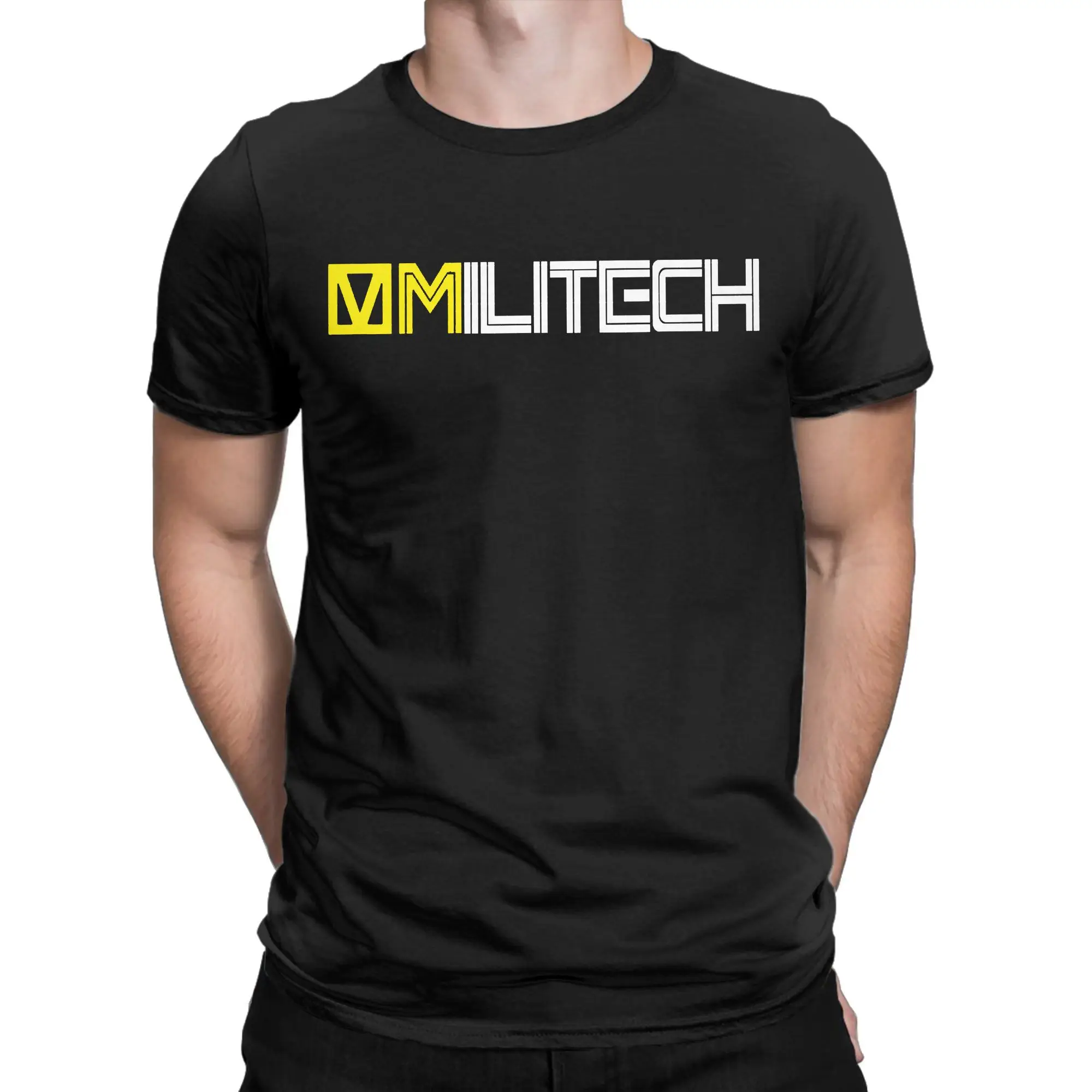 2077     T Shirt Men's  Pure Cotton Vintage T-Shirt Round Collar Cyber Tech Punk Game Tees Short Sleeve Clothing 4XL 5XL