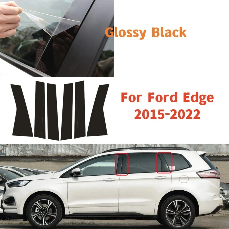 

For Ford Edge 2007-2024 2018 2019 2020 2021 8PCS Window Trim Covers B C Pillar Stickers Column Protection Film Car Accessories