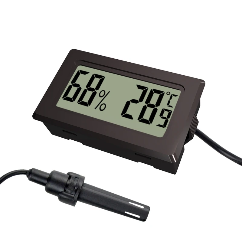 Wireless Hygrometer Thermometer LCD Digital Temperature Humidity Meter Thermometer Humidity Gauge Meter for Reptile