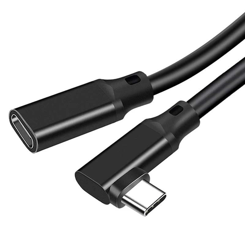 USB-C Extension Cable 90 Degree Elbow USB 3.2 Gen2, PD 100W, 20Gbps Data Transfer For Monitor Casting,VR