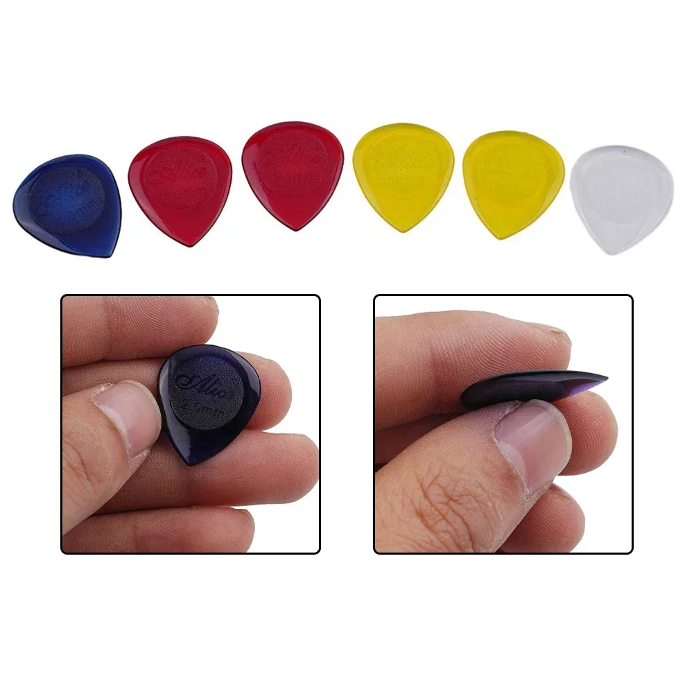 6pcs Alice Electric Guitar Pick Small Acoustic Guitar Picks 1/2/3mm High Grade Acrylic Plectrums Guitar Parts Accessories