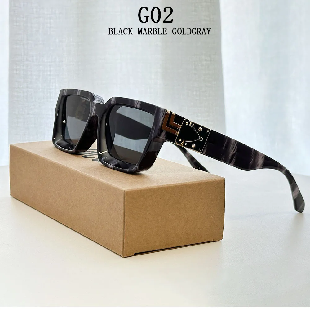 2026 Retro Quadrat Sonnenbrille Männer Vintage Millionär Sonnenbrille Frauen Trendy Urlaub Luxus Mode Gläser Gafas De Sol Hombre – Detail 2