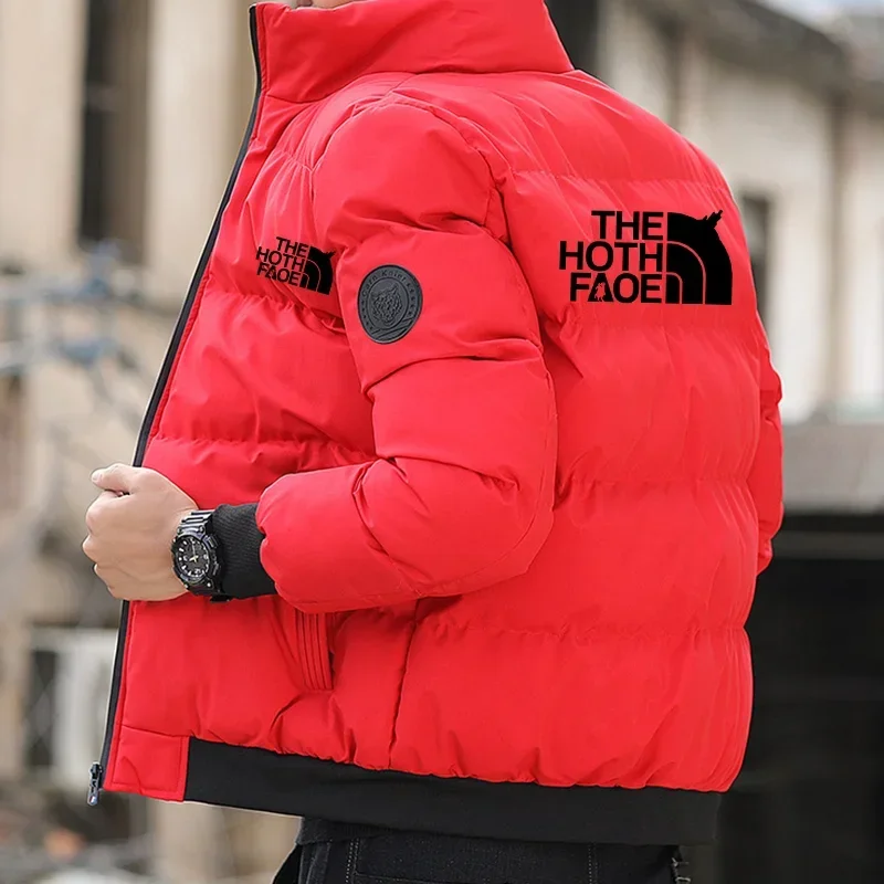 2024Giacca imbottita in cotone da uomo, logo testa di tigre, corta, spessa, casual, parka da uomo, tendenza invernale, S-5XL