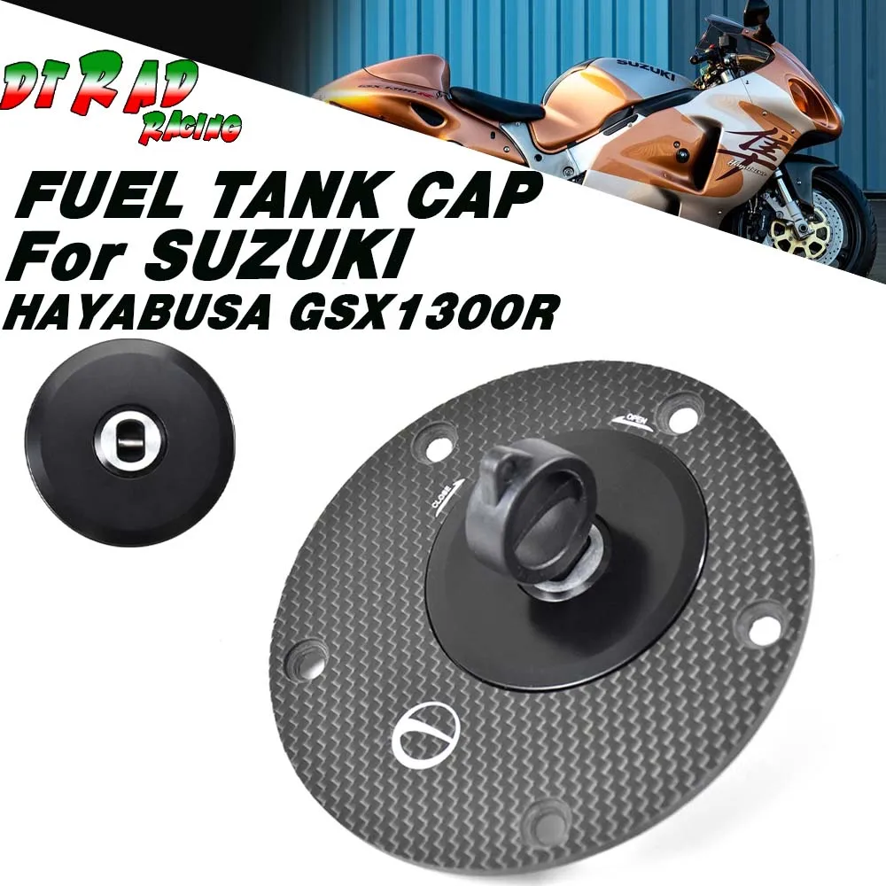 

For SUZUKI HAYABUSA GSX1300R 2021-2024 Motorcycle Key Plug Locking Carbon Fiber Fuel Tank Cap Airbox Protection Oil Gas Cover