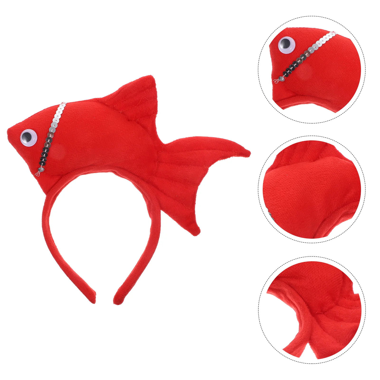 

Animal Cosplay Costume Headband Hairbands Kids Goldfish Headdress Accessories Red