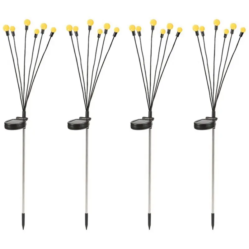 

ABMH-Solar Garden Lights - 12 LED Firefly Lights , Sway By Wind, Waterproof Solar