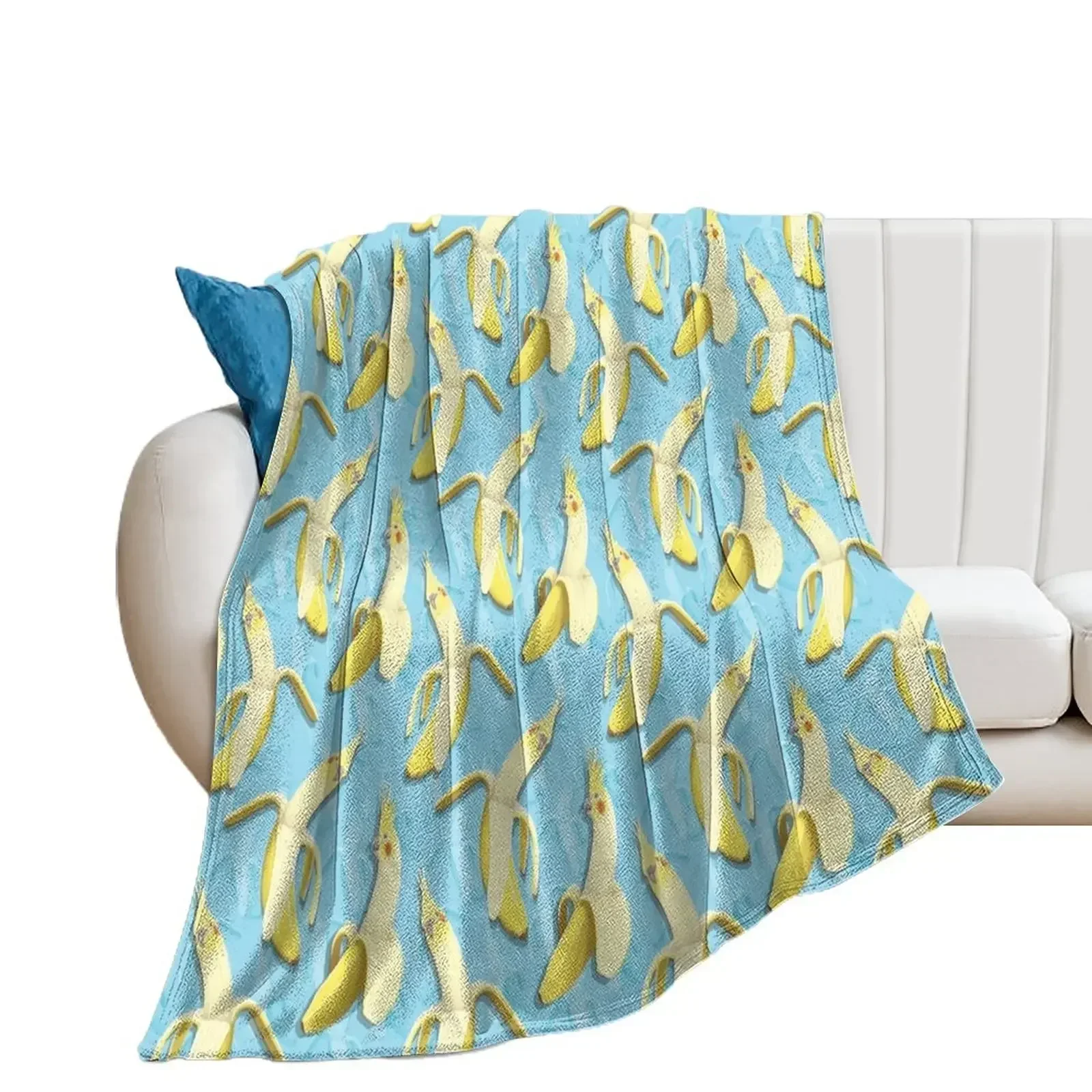 

Bananaaaa! - Cockatiel Banana Pattern Throw Blanket Moving cosplay anime Blankets