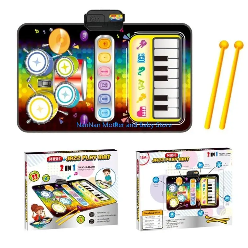 Bambini Music Music Music Mat Offering Piano Tastboard and Drum Mat per l'espressione creativa e l'apprendimento della musica
