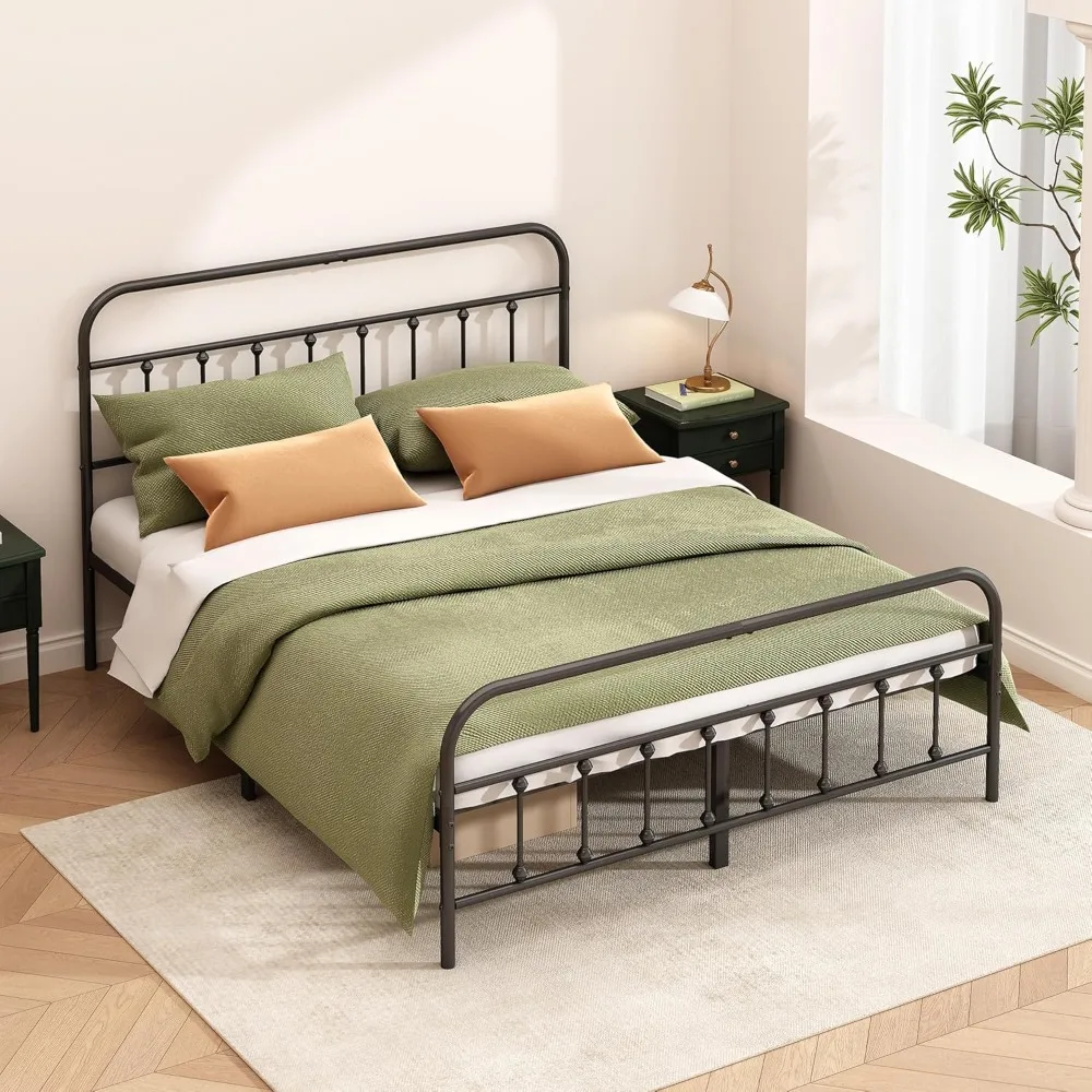 

Metal Bed Frame - Structurally Stable Heavy Duty Steel Slat Supported Queen Beds Frames,No Box Spring Needed, Metal Bed Frame