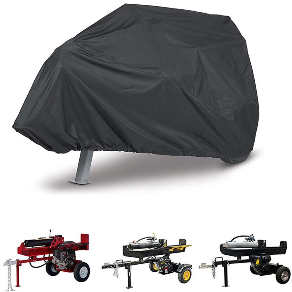 Log Splitting Machine Protective Cover 420D Oxford Fabric Features Ventilation Holes and Secure Adjustable Fit