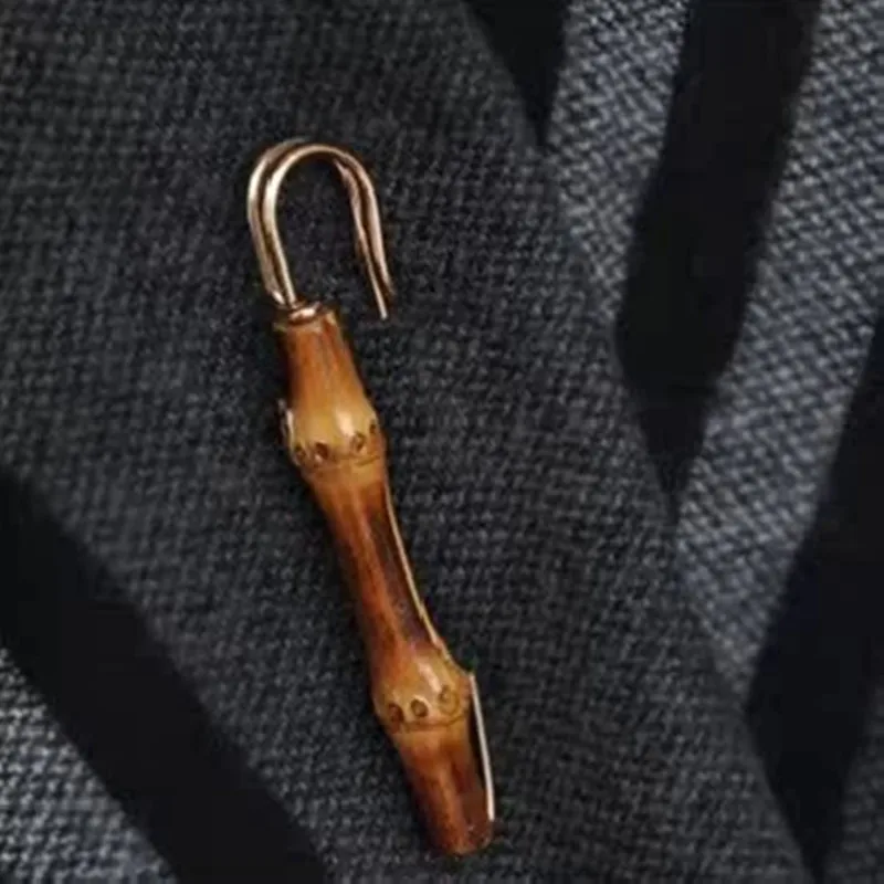 Vintage Bamboo Brooch Multi Purpose Bamboo Buckle Clip For Shawl Scarf Pin Women Garment Accessories