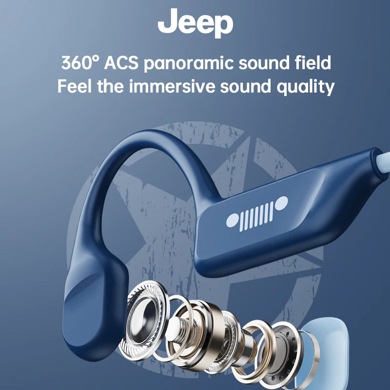 Jeep EC006 AI Translation Bone Conduction Bluetooth Headphones HiFi Sound Waterproof Sports Headset