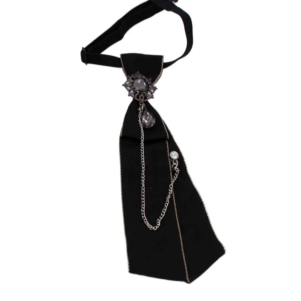 

Streetwear Ties Lattice Shirt Accessory Crystal Wings Tassel Chain Children Neckties Women Bow Neckties Men Neck Ties