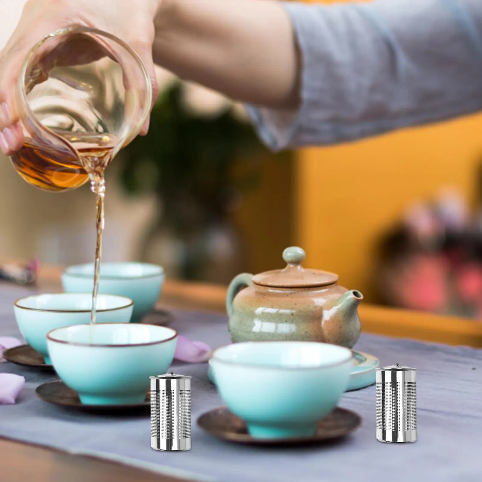 Stainless Steel Teaware Kitchen Tool Tea Strainers Tea Infuser Filter Portable tea maker filter teapot for camping travel