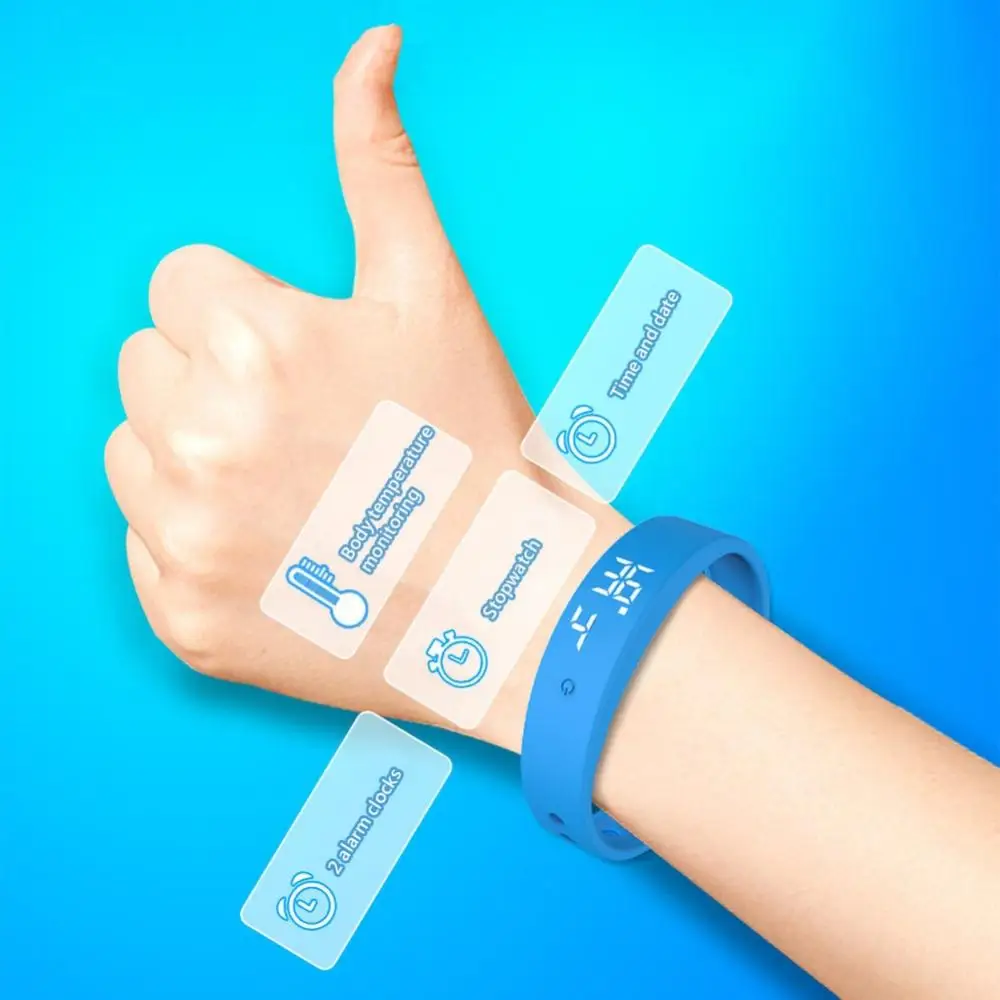 Wristband V9 Body Temperature Monitor Thermometer Vibration Alarm Smart Bracelet