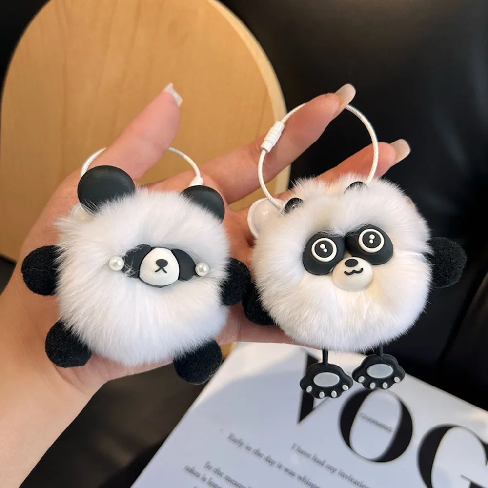 Panda Shape Plush Keys Chain Personalized All-match Keychain Gift For Backpack Backpack Wallet