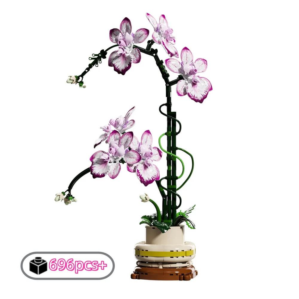 

Набор для сборки цветочного букета из 696 деталей: Орхидея Фаленопсис, неувядающие цветы, подарок на День святого Валентина для девочек