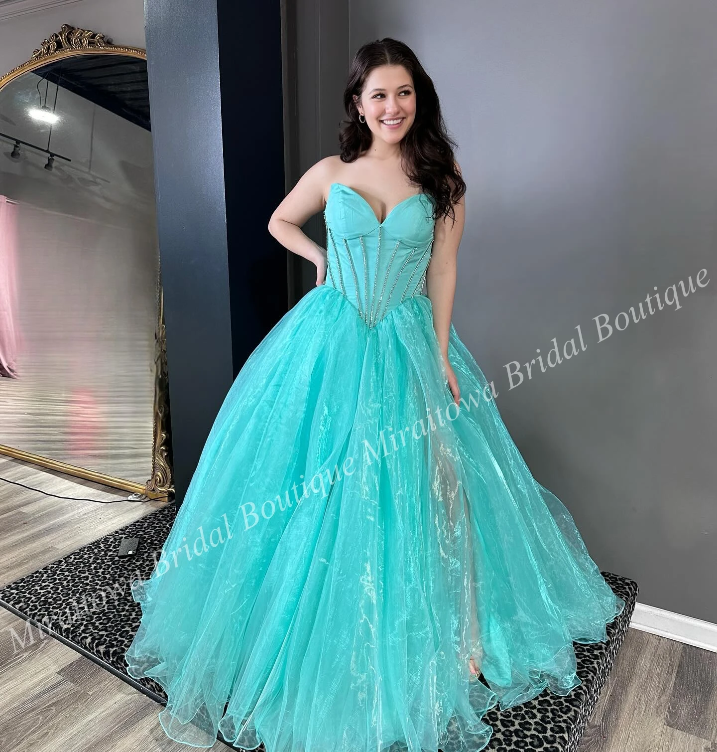 Korset Baljurk Galajurk Lieverd Kristal Organza Lange Formele Avond Cocktail Gala Oscar Party Optocht Jurk Rok Doorgesneden Roze