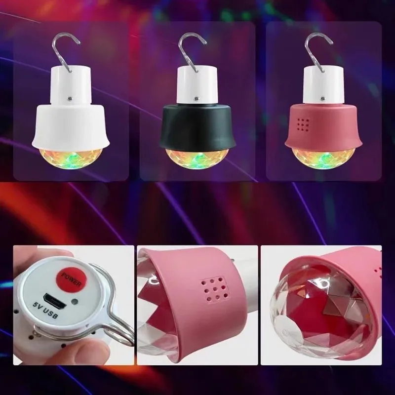 Mini Veilleuse Colorée à Recharge USB, Lumière LED, Commande Vocale, Noël, ixd'Anniversaire, 514 UP, Boule Magique RGB