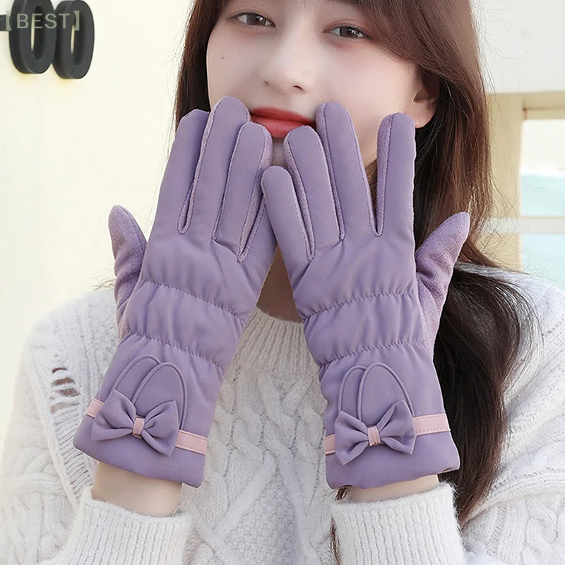 Winterwarme plus samtverdickte lässige, vielseitige, kalte und winddichte Touchscreen-Modehandschuhe im koreanischen Stil