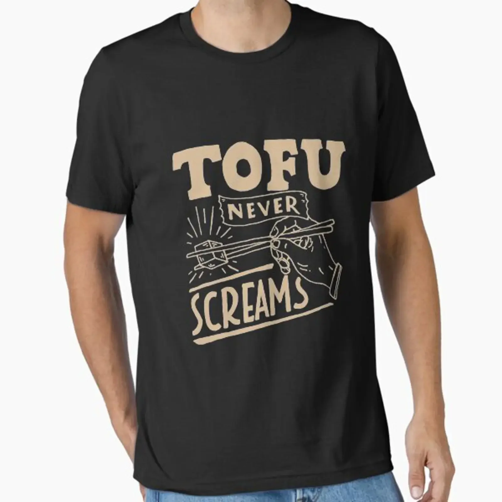 Product preview of Tofu Never Screams designed and sold by Steccanella vintage Washed homme Slightly Top For Everyday Wear