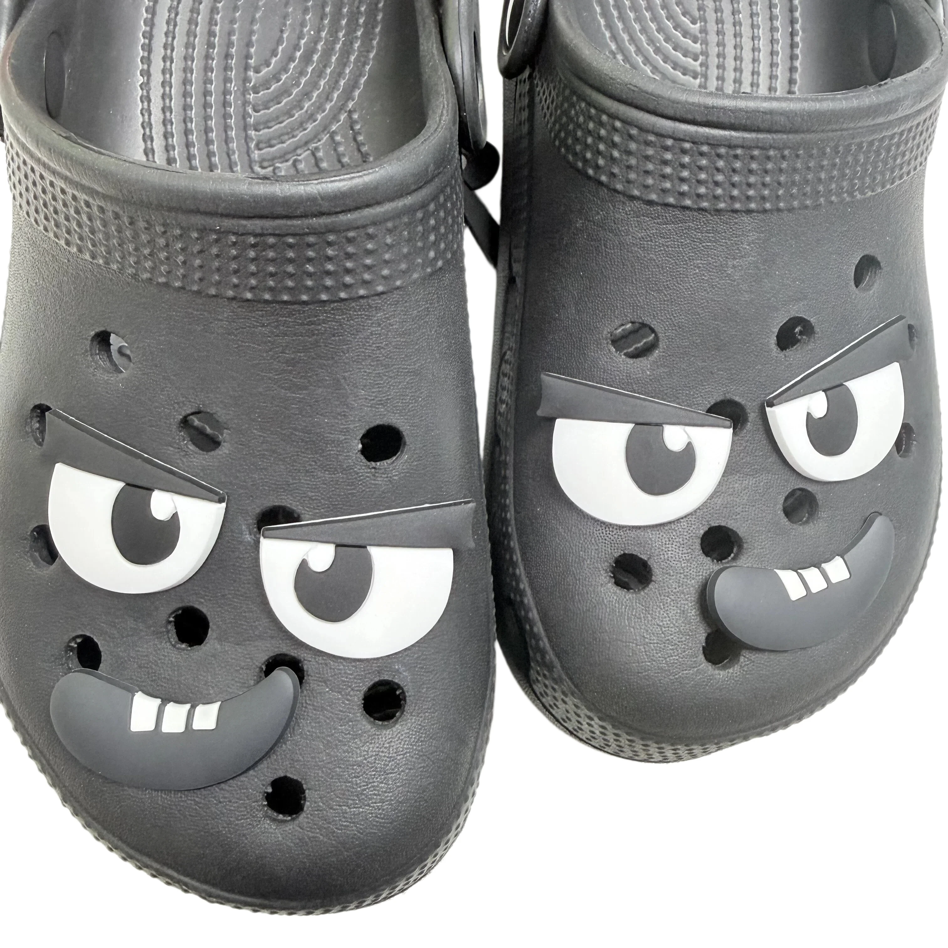 3Pcs/set Fluorescent Big Eyes PVC Shoe Charms Funny Expression Mouth Garden Clog Accessories Fit Adult Birthday Gifts