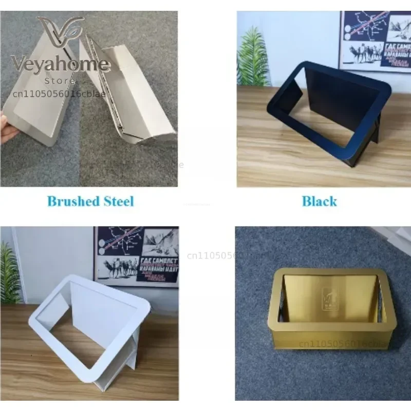 1Piece 304 Stainless Steel Rectanglar Side Mount Trash Chute With Hinged Inward Flip Panel Lid for Kitchen