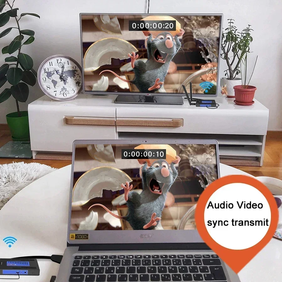 200m Wireless Transmission Video Transmitter and Receiver 300m HDMI Extender Display Adapter Fr Camera Laptop PC To TV Projector